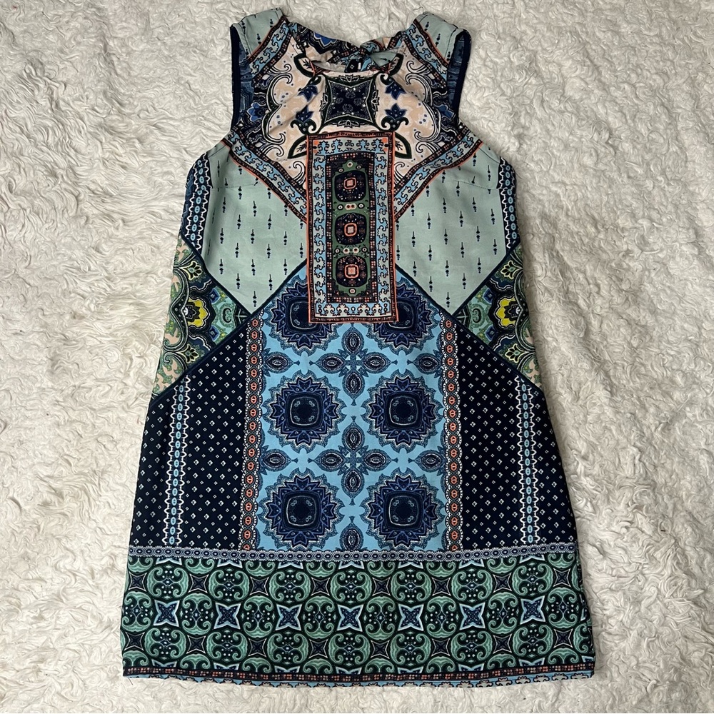 B Darlin Multicolor Patterned Mini Dress
